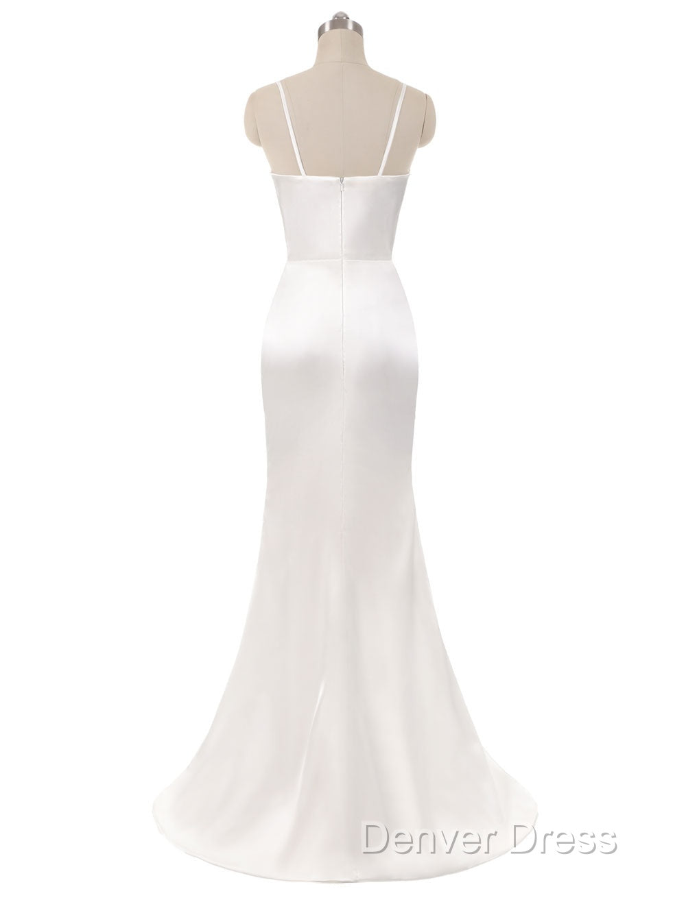 Gorgeous Beach Wedding Dress Mermaid Sleeveless Prom Dresses V Neck Straps Split Ivory Bridal Gowns With Court Train