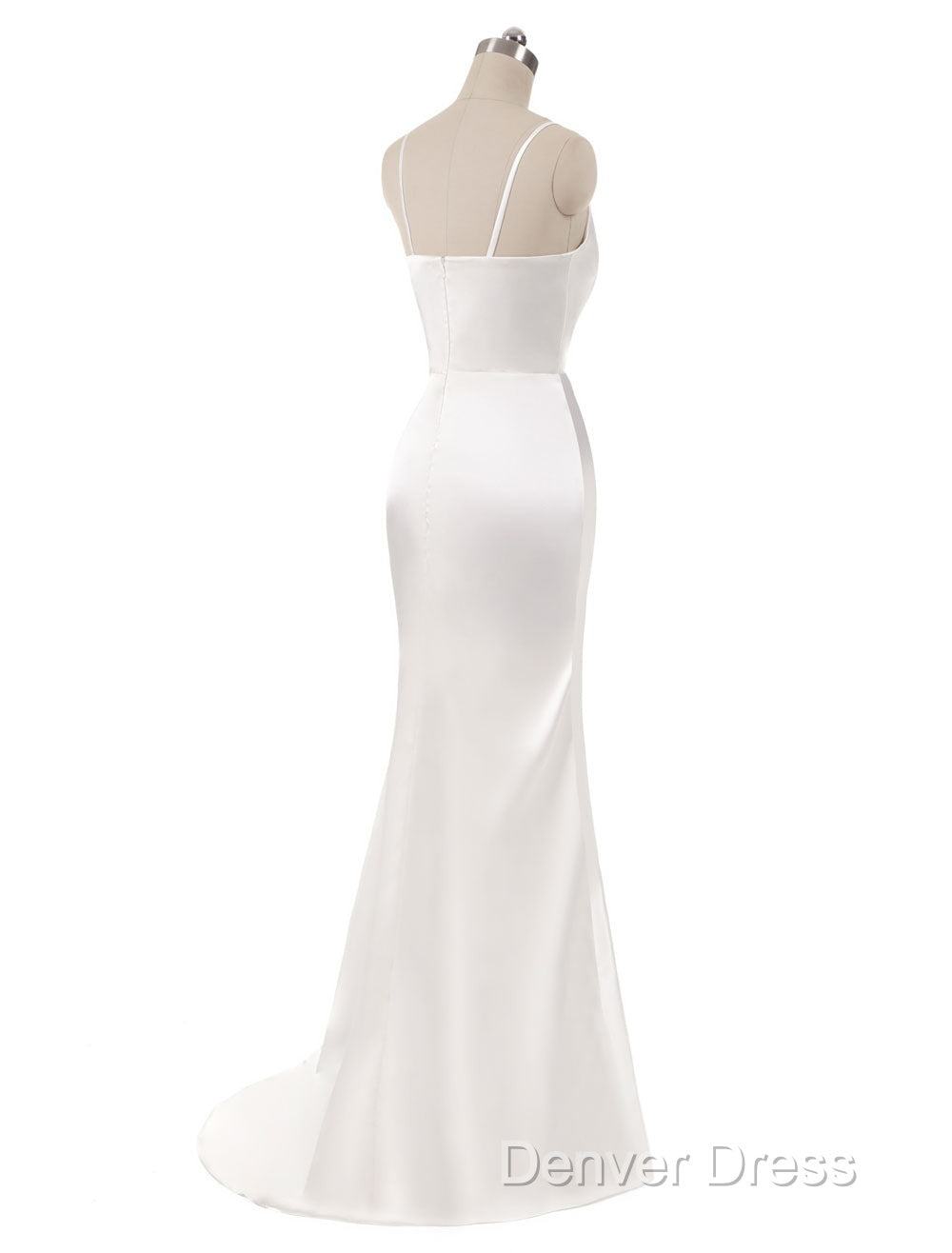Gorgeous Beach Wedding Dress Mermaid Sleeveless Prom Dresses V Neck Straps Split Ivory Bridal Gowns With Court Train