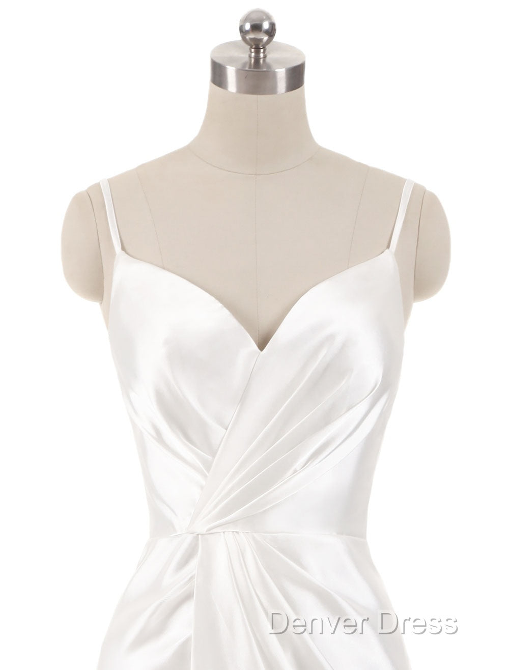 Gorgeous Beach Wedding Dress Mermaid Sleeveless Prom Dresses V Neck Straps Split Ivory Bridal Gowns With Court Train