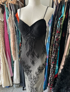 Gorgeous Black And Gray Gradient Beaded Chiffon Long Prom Dresses Evening Dresses