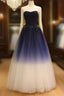 Gorgeous Gradient Tulle Ball Gown Evening Dresses, Tulle Party Dresses with Applique
