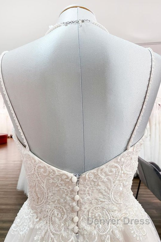 Gorgeous Long A Line Sweetheart Spaghetti Straps Tulle Lace Wedding Dresses