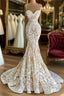 Gorgeous Long Mermaid Sweetheart Spaghetti Straps Lace Wedding Dresses
