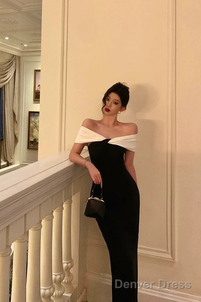 Gorgeous Mermaid Off The Shoulder Black Date Night Dress Prom Dresses Birthday Outfits