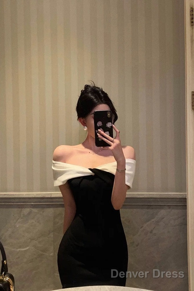 Gorgeous Mermaid Off The Shoulder Black Date Night Dress Prom Dresses Birthday Outfits