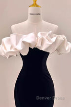 Gorgeous Mermaid Off The Shoulder Black Prom Dresses