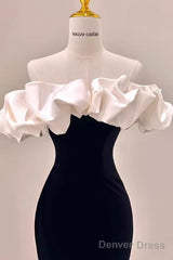Gorgeous Mermaid Off The Shoulder Black Prom Dress