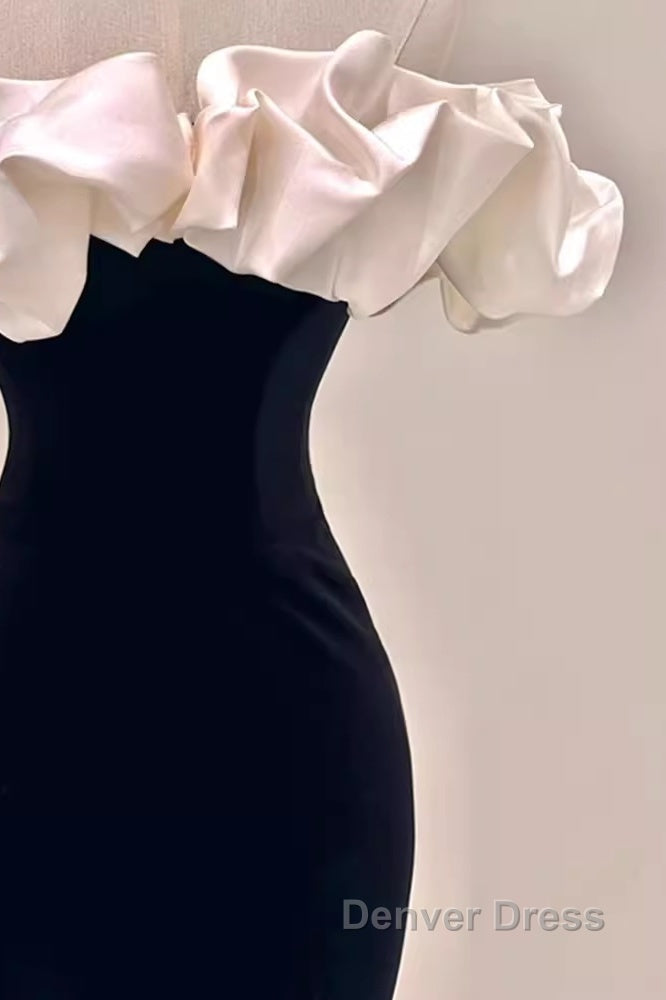 Gorgeous Mermaid Off The Shoulder Black Prom Dresses