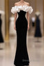 Gorgeous Mermaid Off The Shoulder Black Prom Dresses