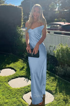 Gorgeous Mermaid Satin V-neck Off Shoulder Formal Prom Dress Long Prom Dress