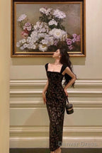 Gorgeous Mermaid Spaghetti Straps Date Night Dress Black Lace Prom Dresses Birthday Outfits