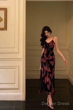 Gorgeous Mermaid Spaghetti Straps Pink Black Date Night Dress Prom Dresses Birthday Outfits