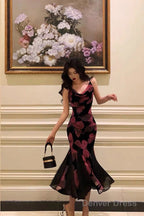 Gorgeous Mermaid Spaghetti Straps Pink Date Night Dress Long Prom Dresses Birthday Outfits