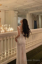 Gorgeous Mermaid Straps White Date Night Dress Lace Prom Dresses Birthday Outfits