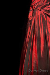 Gorgeous Mermaid Sweetheart Red Taffeta Long Evening Dress Prom Dresses