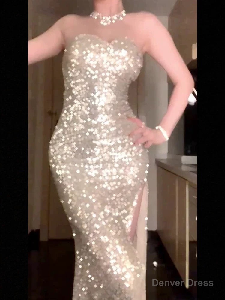 Gorgeous Mermaid Sweetheart Sequin Prom Dress Birthday Outfits