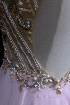 Gorgeous Pink A Line Tulle High Neck Chiffon Long Beaded Backless Prom Dress Retro Wedding Birthday Dresses