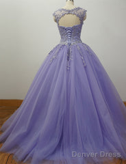 Gorgeous Quinceanera Dresses With Applique And Beadings, Purple Formal Gowns