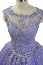 Gorgeous Quinceanera Dresses With Applique And Beadings, Purple Prom Gown