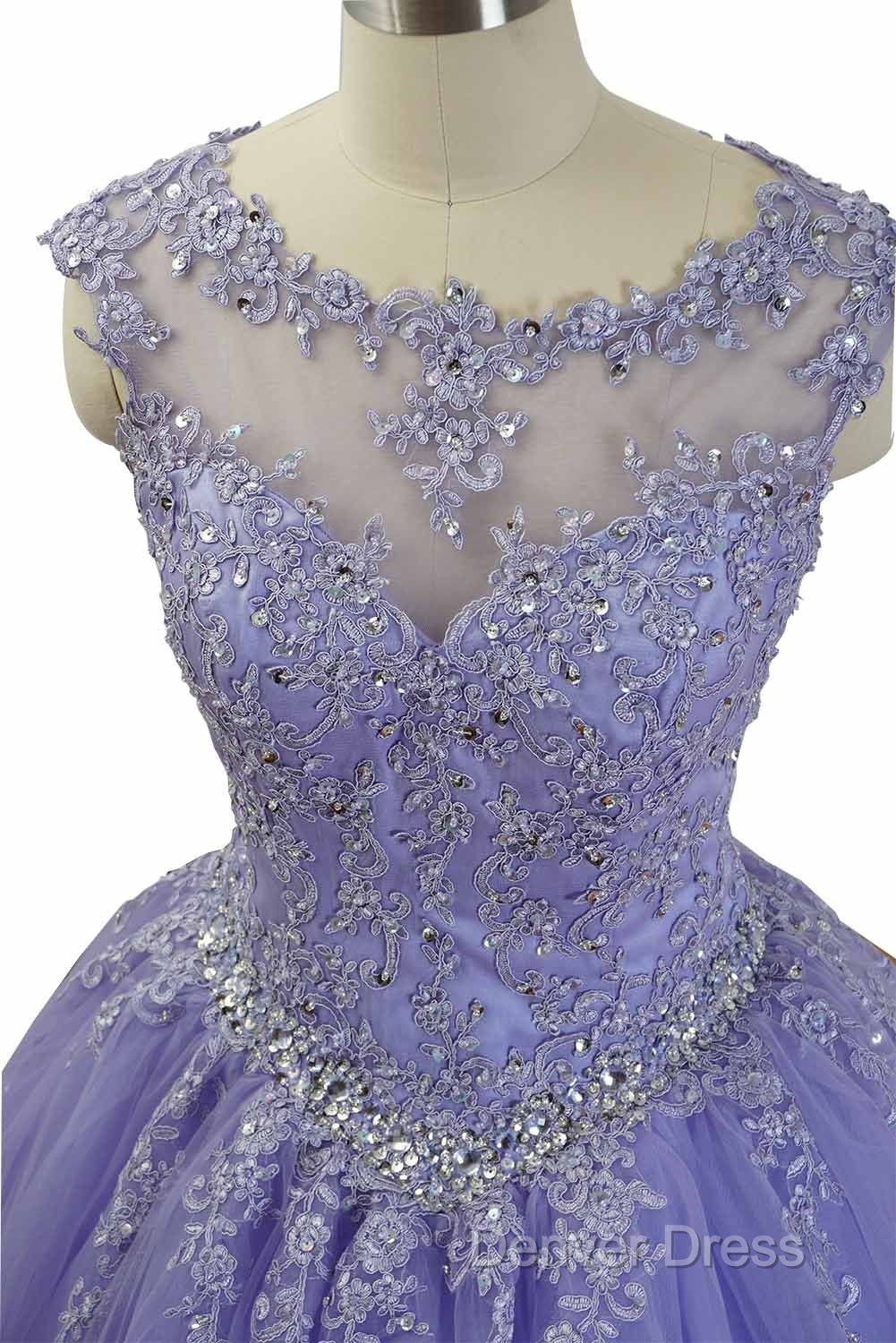 Gorgeous Quinceanera Dresses With Applique And Beadings, Purple Prom Gown
