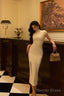 Gorgeous Sheath High Neckline White Date Night Dress Prom Dress Birthday Outfits