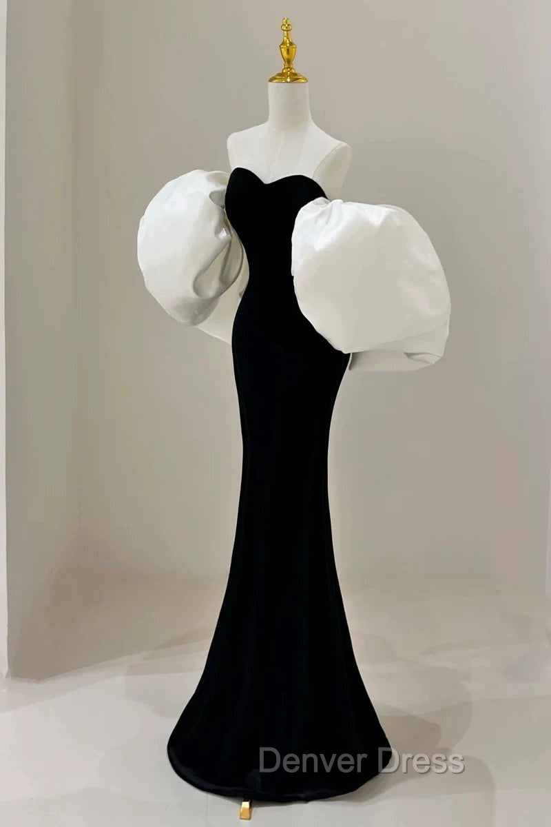 Gorgeous Sheath Off The Shoulder Black Velvet Prom Dress Birthday Outfits