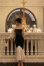 Gorgeous Sheath Spaghetti Straps Black Date Night Party Dress Prom Dresses Birthday Outfits