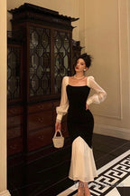 Gorgeous Sheath Spaghetti Straps Black Date Night Party Dress Prom Dresses Birthday Outfits