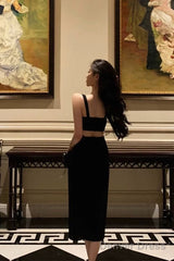 Gorgeous Sheath V Neckline Date Night Dress Black Prom Dresses Party Dress Birthday Outfits