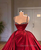 Gorgeous Spaghetti Strap Sleeveless Prom Dresses With Train