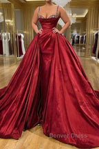 Gorgeous Spaghetti Strap Sleeveless Prom Dresses With Train