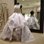 Gorgeous Sparkly Beading Top Organza Ruffles Sleeveless Open Back  Ball Gown Wedding Dress,