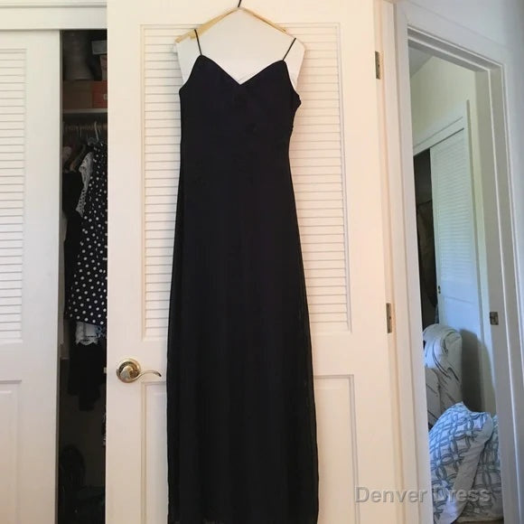 Gorgeous Straps Navy Blue V Neck Prom Dress Chiffon Beaded Prom Dresses Prom Gowns