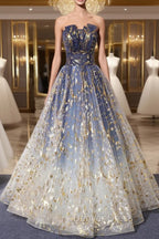 Gorgeous Tulle A Line Prom Gowns, Fashionable Prom Dresses