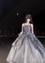 Gothic Sweet & Cool Silver Gray Spaghetti Strap 3D Floral Bow Sequined Satin Prom Dresses Evening Dresses