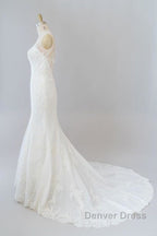 Graceful Illusion Appliques Mermaid Wedding Dresses