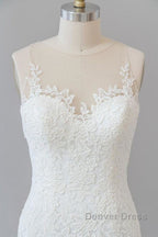 Graceful Illusion Appliques Mermaid Wedding Dresses