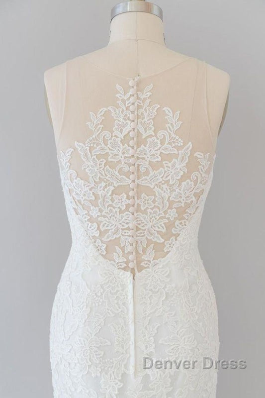 Graceful Illusion Appliques Mermaid Wedding Dresses