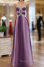 Gradient A-line Sweetheart Wedding Party Dresses, Beaded Chiffon Long Prom Dresses