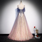 Gradient Pink Sweetheart Floor Length Prom Dress, A Line Gradient Long Prom Dresses