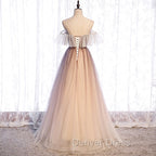 Gradient Tulle with Straps Sweetheart Party Dresses, A-line Tulle Evening Dresses Prom Dresses