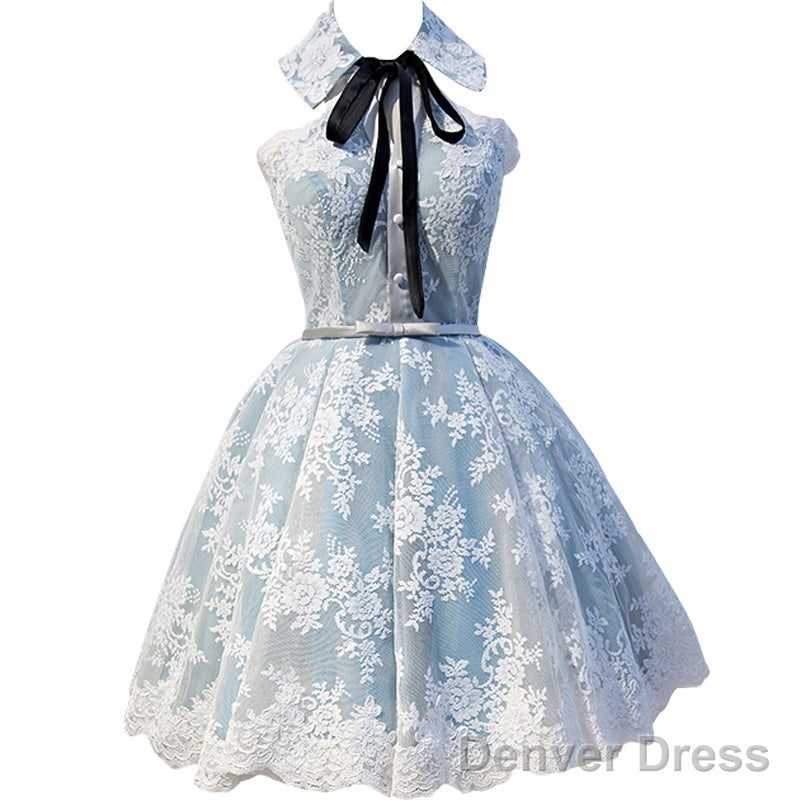 Gray Lace Hoco Dress Short Homecoming Dresses