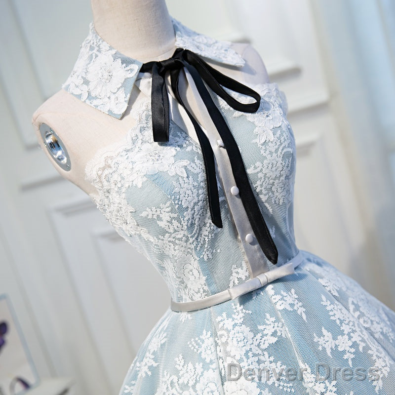 Gray Lace Hoco Dress Short Homecoming Dresses