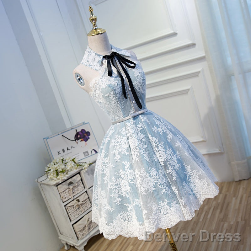 Gray Lace Hoco Dress Short Homecoming Dresses Main image