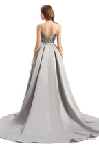 Mermaid Sequins Spaghetti Straps Prom Dresses With Detachable Train