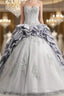 Gray Satin Tulle Ruffles Tiered Quinceanera Dresses For 16 Year Dresses
