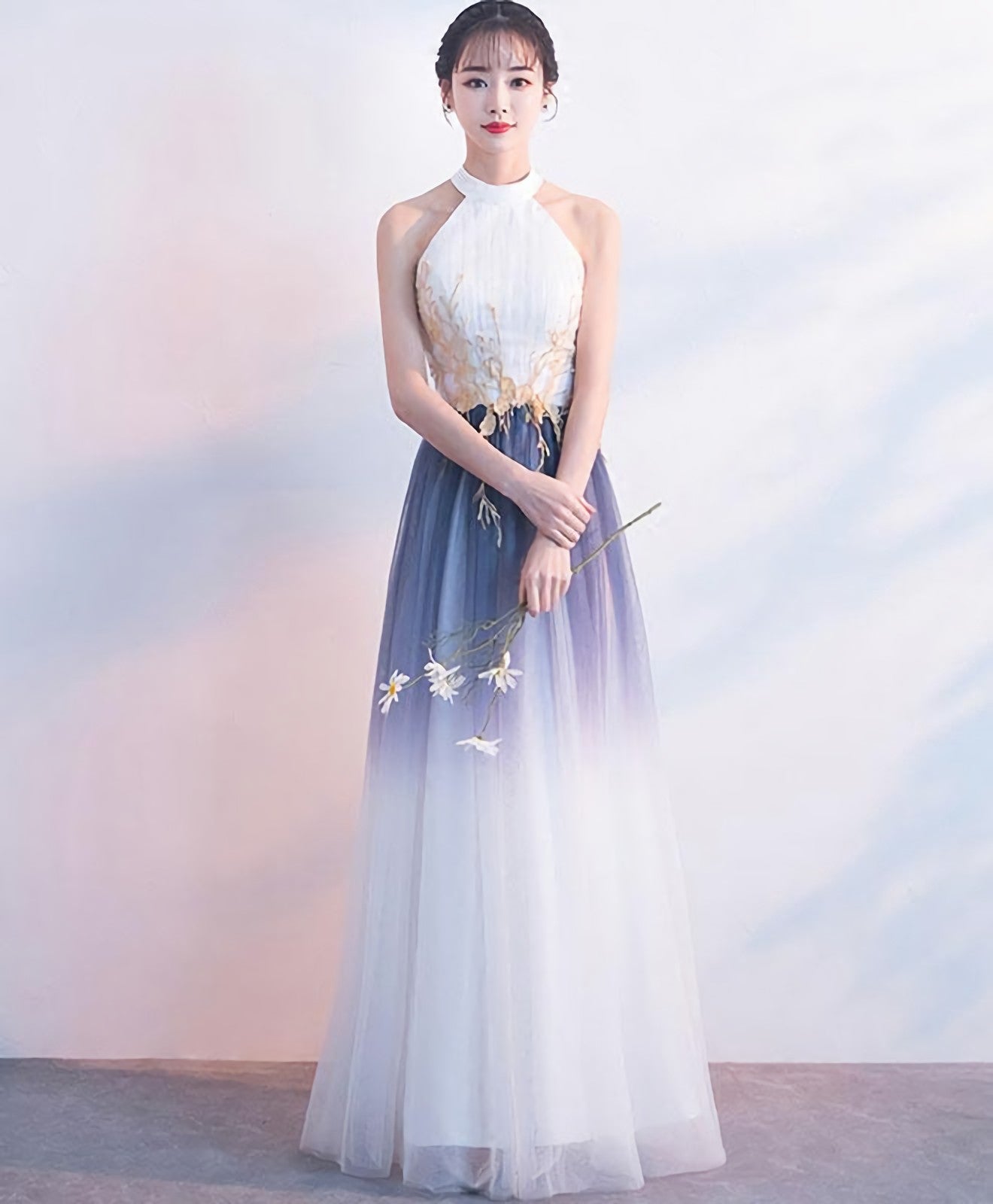 White Tulle Lace Long Prom Dress White Prom Dresses