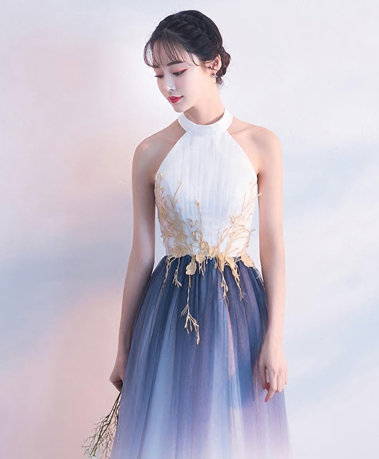 White Tulle Lace Long Prom Dress White Prom Dresses