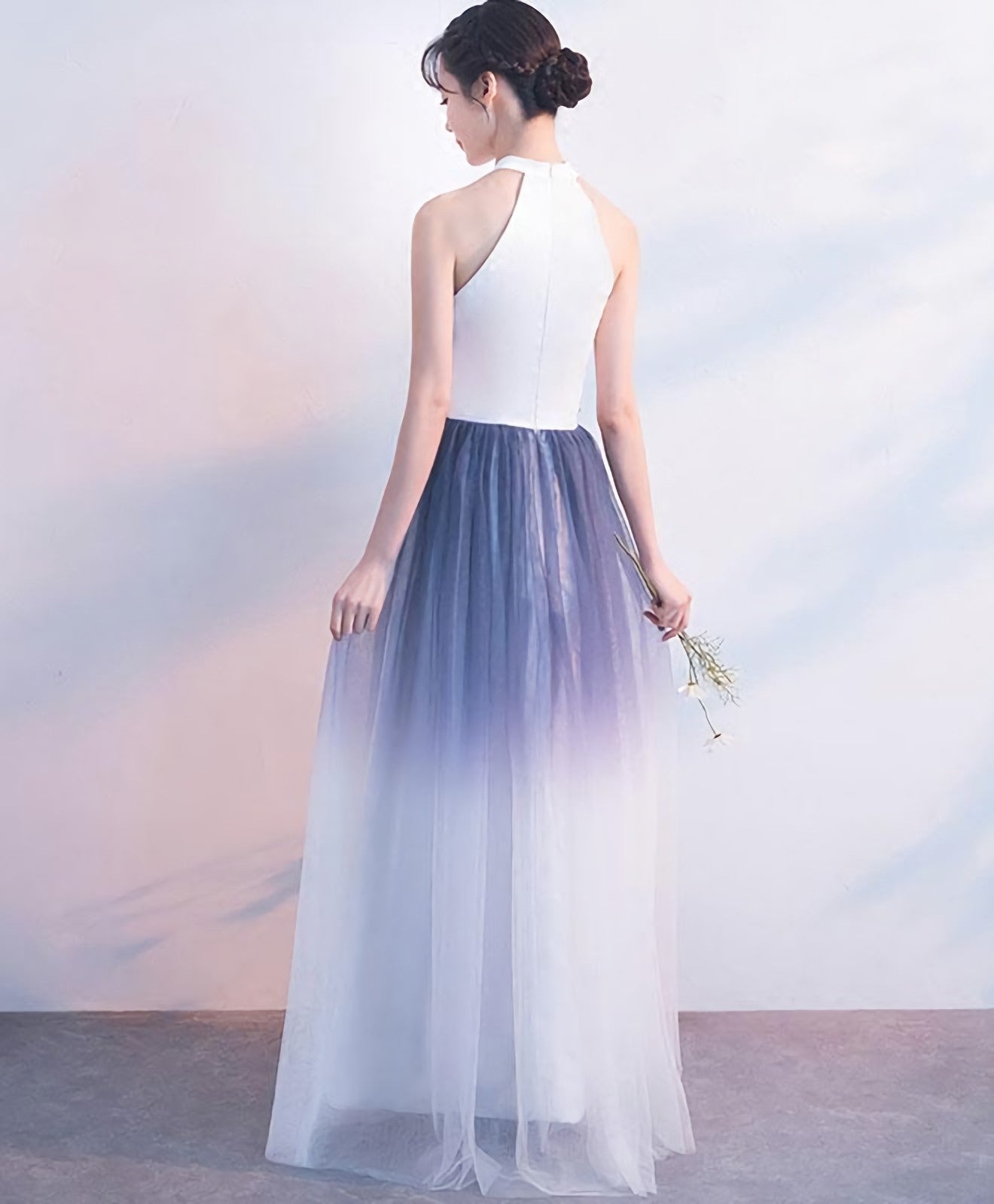 White Tulle Lace Long Prom Dress White Prom Dresses