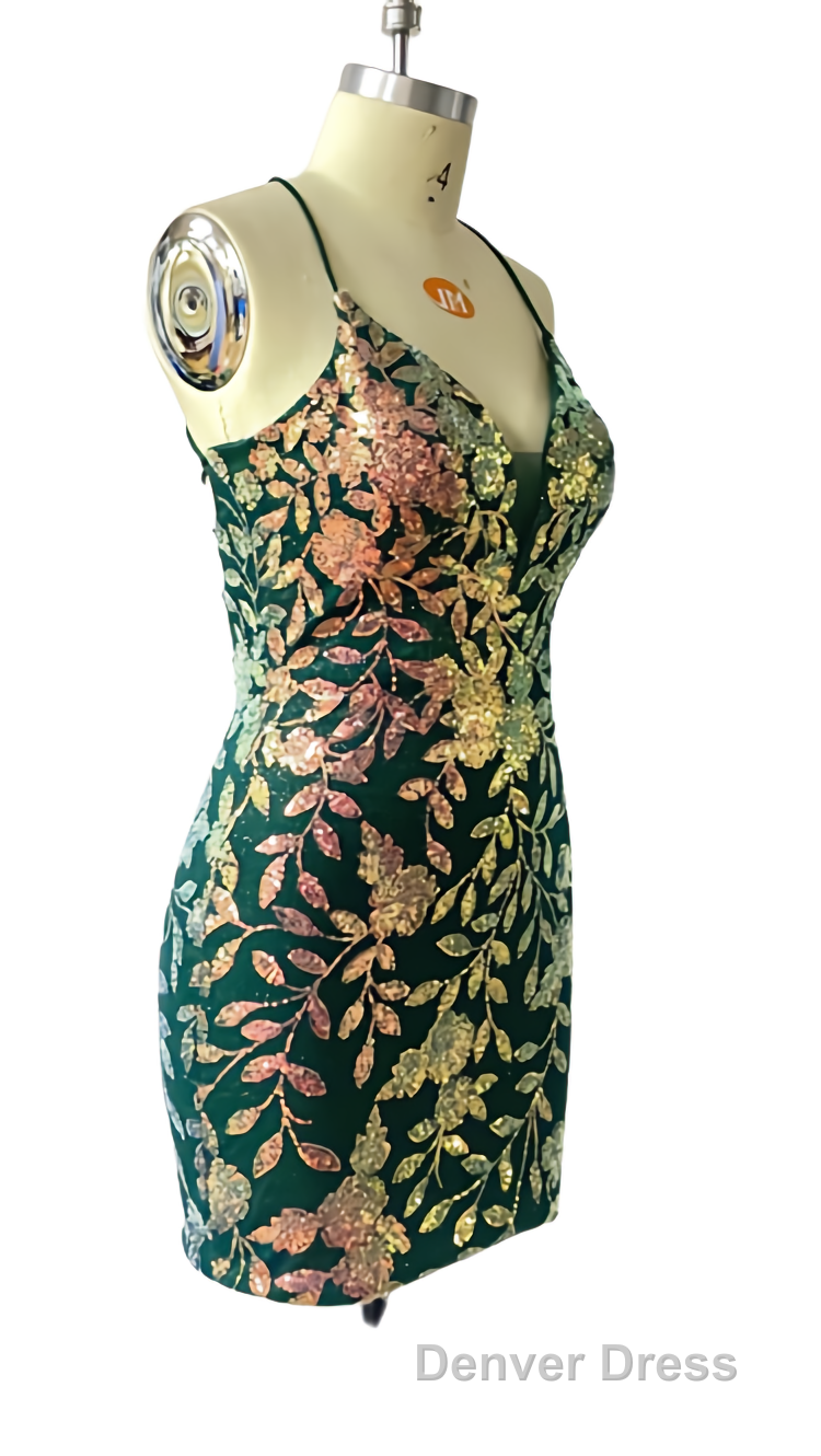 Cute Bodycon V Neck Blue Lace Homecoming Dresses